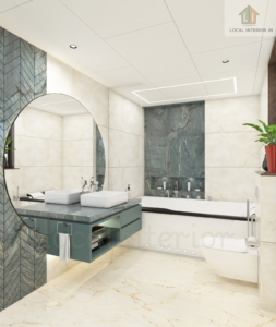 modern bathroom interior design tips layout with storage and lighting