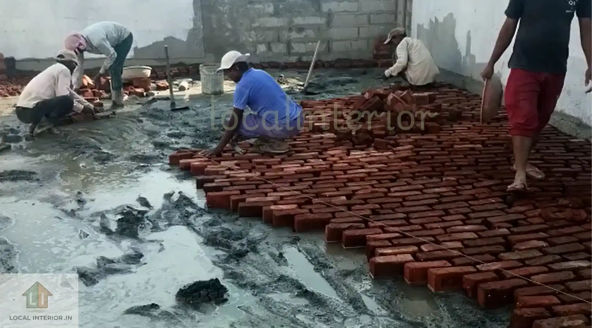 Brick Bat Coba Waterproofing Cost in India terrace work in progress