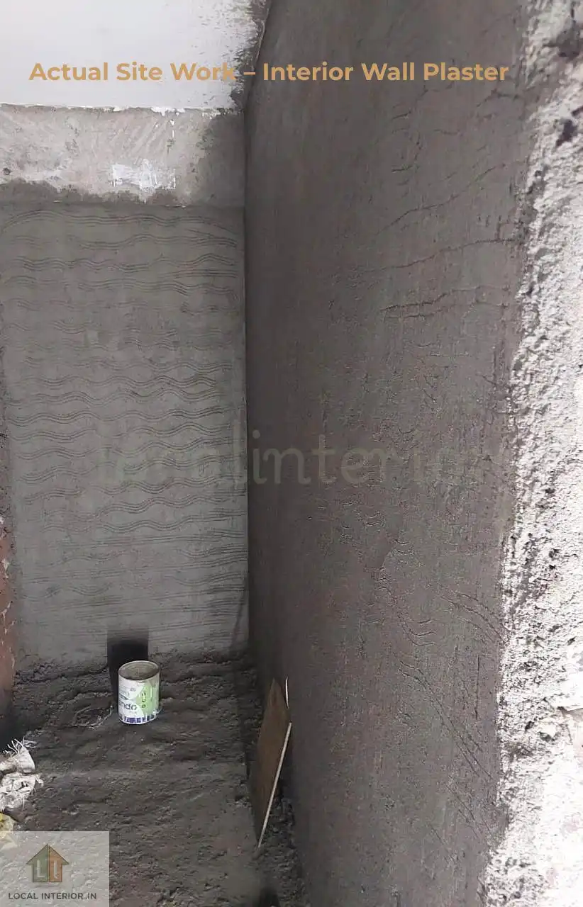 Wall plaster cost in India interior wall plaster work using cement and river sand