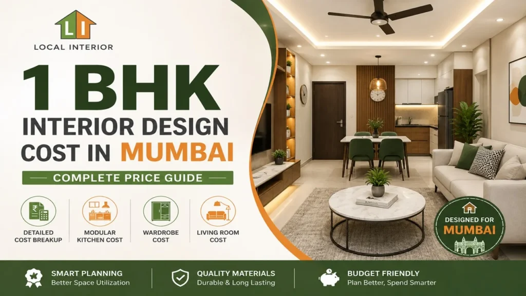1 BHK interior design cost in Mumbai