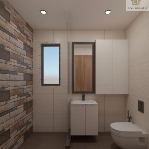 Modern bathroom interior design tips layout with storage and lighting